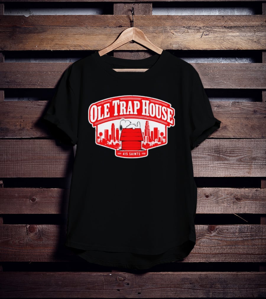 Ole Trap House Snoopy 415 Saints Skyline T-Shirt