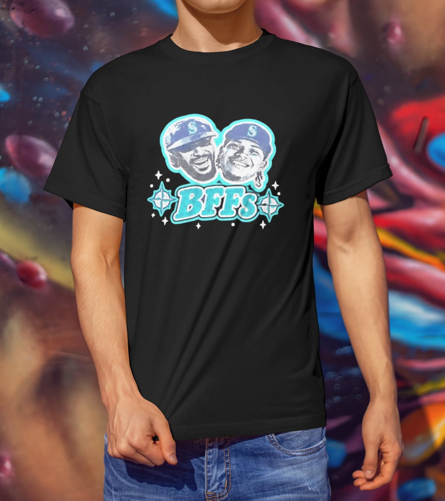 BFFs Seattle Mariners Laz Michael Arroyo Big Head T-Shirt