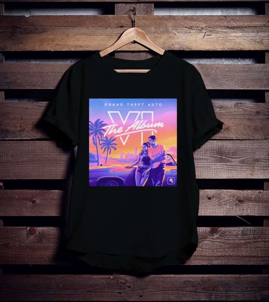 Grand Theft Auto VI The Album 2026 Retro Sunset Vibes T-Shirt