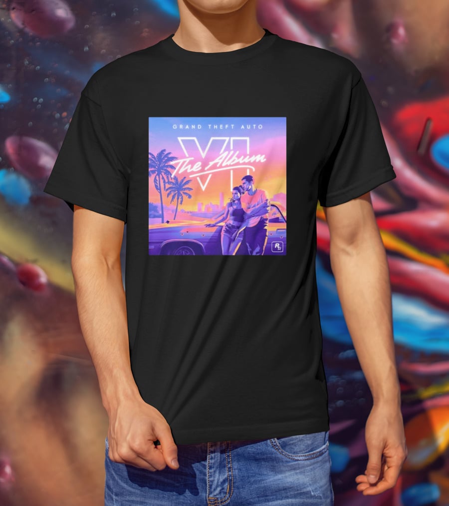 Grand Theft Auto VI The Album 2026 Retro Sunset Vibes T-Shirt