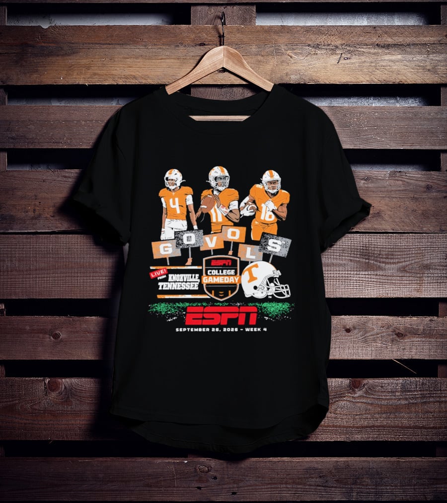 Tennessee Volunteers Go Vols ESPN College Gameday Knoxville September 2026 Football Players T-Shirt