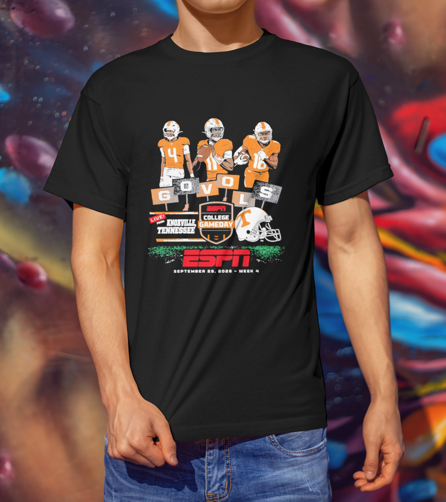 Tennessee Volunteers Go Vols ESPN College Gameday Knoxville September 2026 Football Players T-Shirt