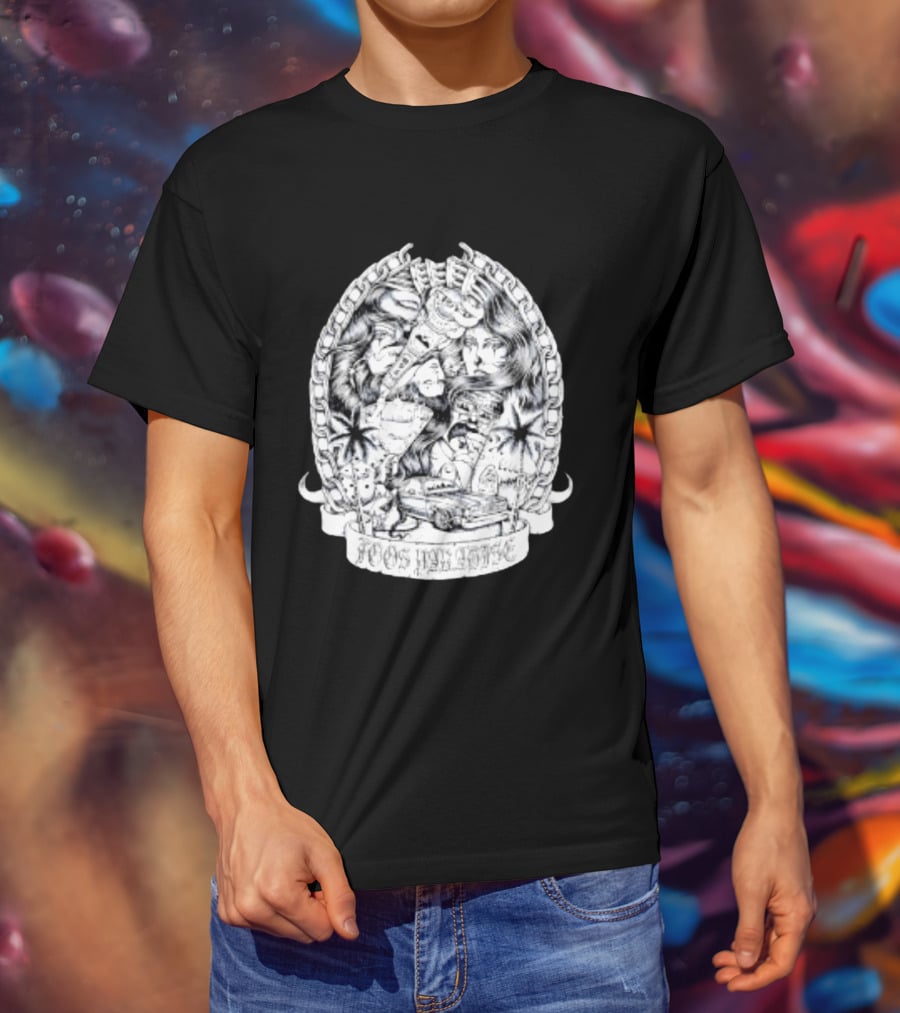 Foos Paradise Chicano Lowrider Culture Classic Cars Chain T-Shirt