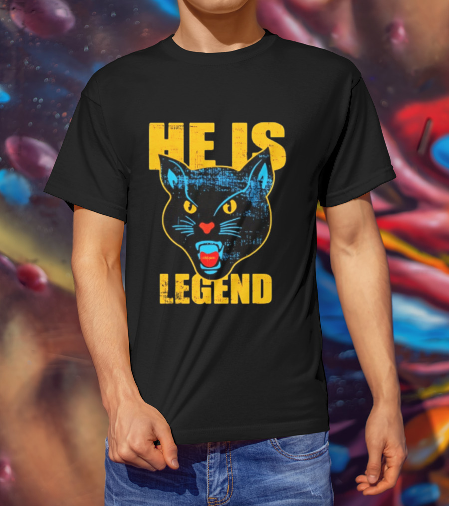HE IS LEGEND Black Cat Fierce Panther T-Shirt