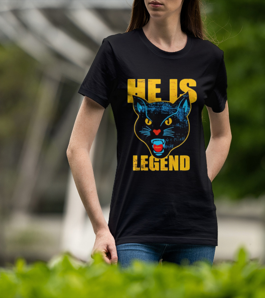 HE IS LEGEND Black Cat Fierce Panther T-Shirt