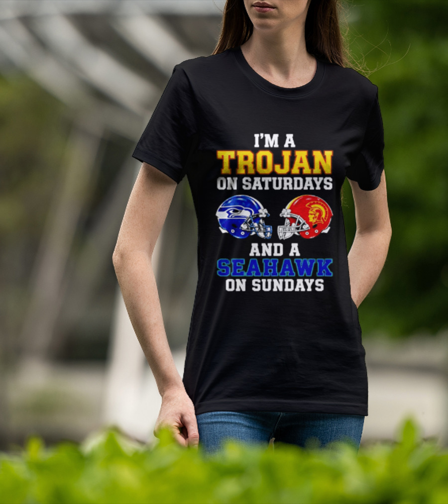 I’m A USC Trojans On Saturdays And A Seattle Seahawks On Sundays T-Shirt