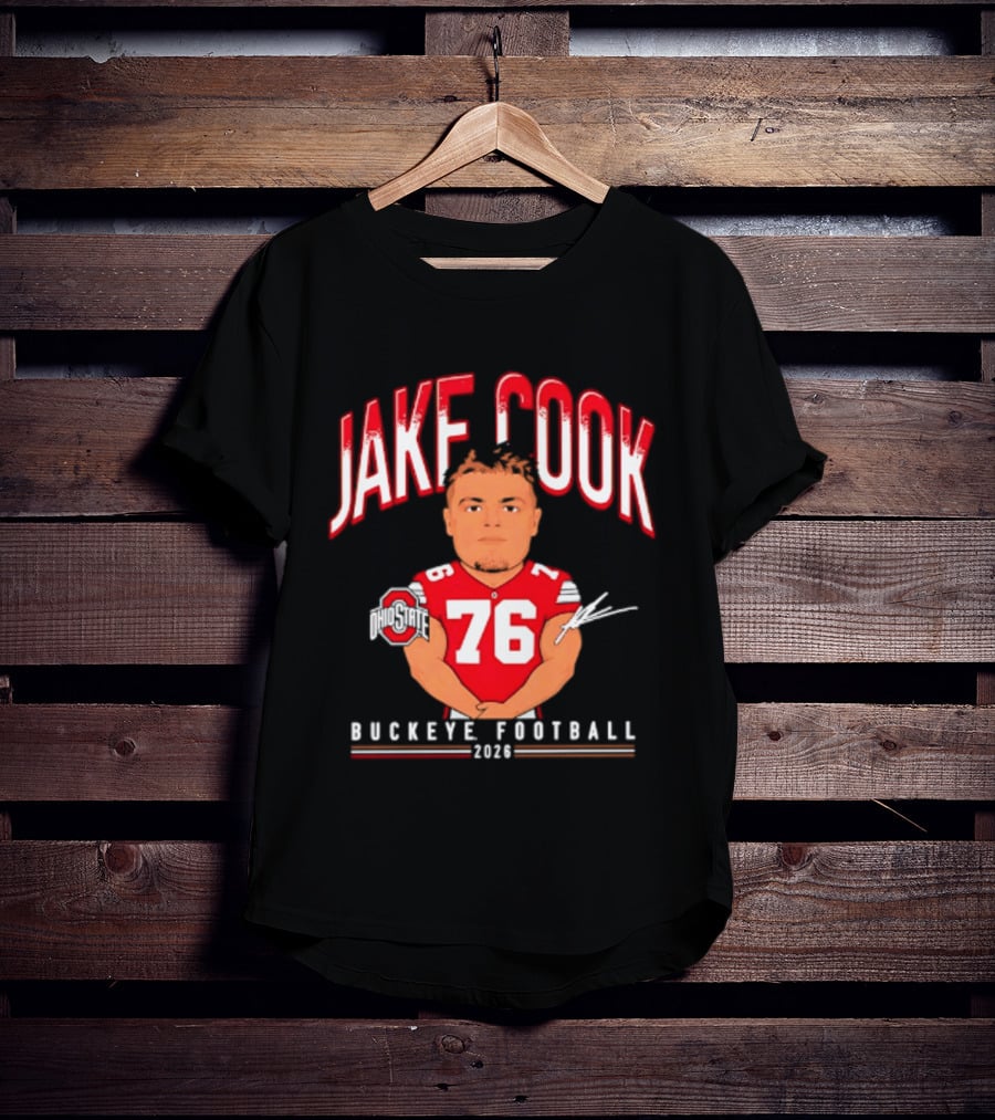 Jake Cook 76 Buckeye Football 2026 Ohio State Caricature T-Shirt