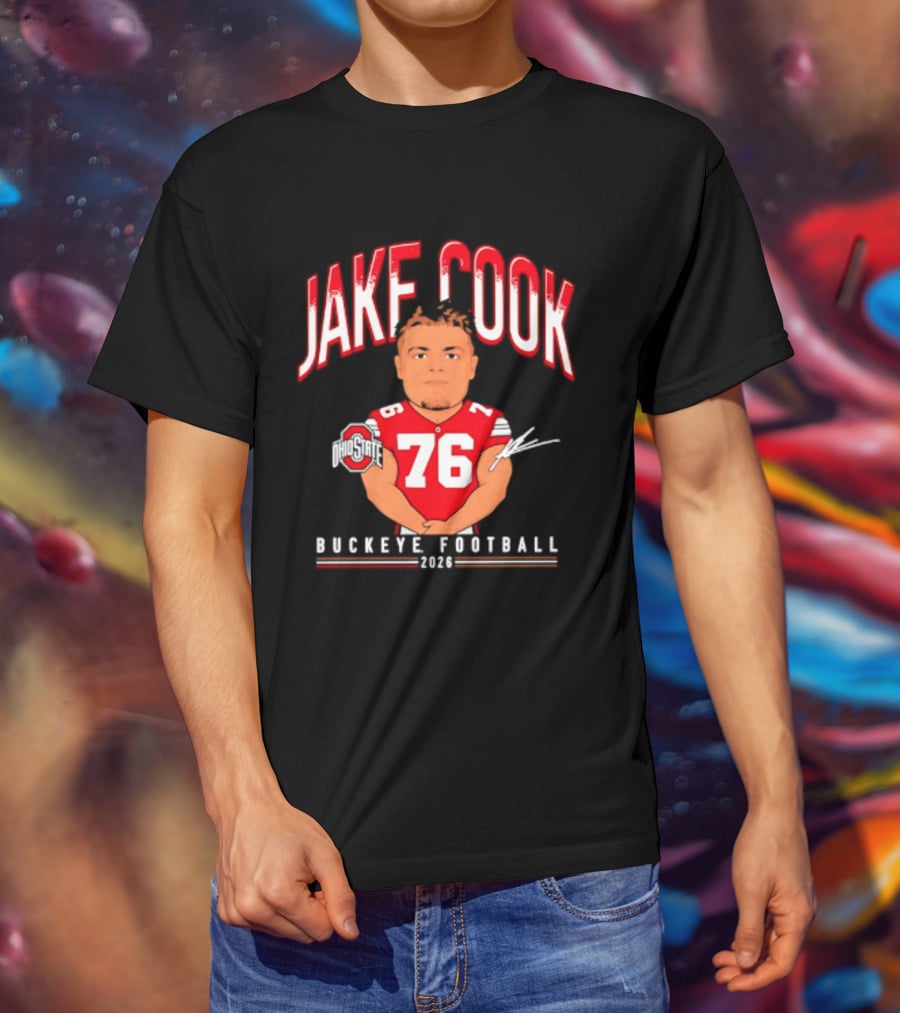 Jake Cook 76 Buckeye Football 2026 Ohio State Caricature T-Shirt