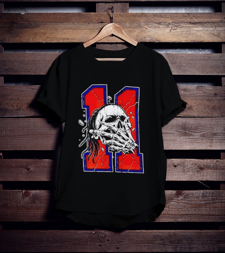 New York Knicks Jalen Brunson Captain Clutch Skull Number 11 T-Shirt