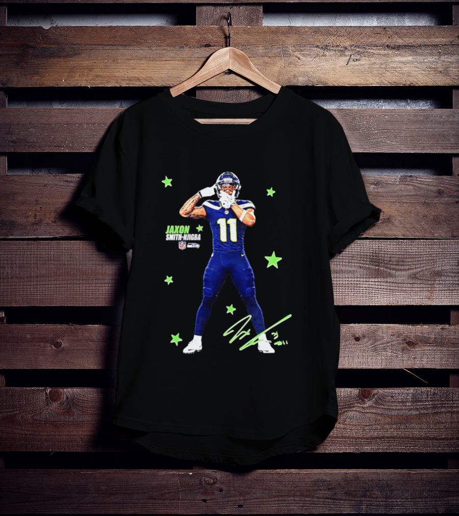 Jaxon Smith Njigba Seattle Seahawks Number 11 NFL Star Player T-Shirt