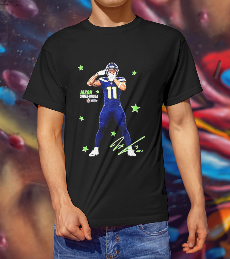 Jaxon Smith Njigba Seattle Seahawks Number 11 NFL Star Player T-Shirt