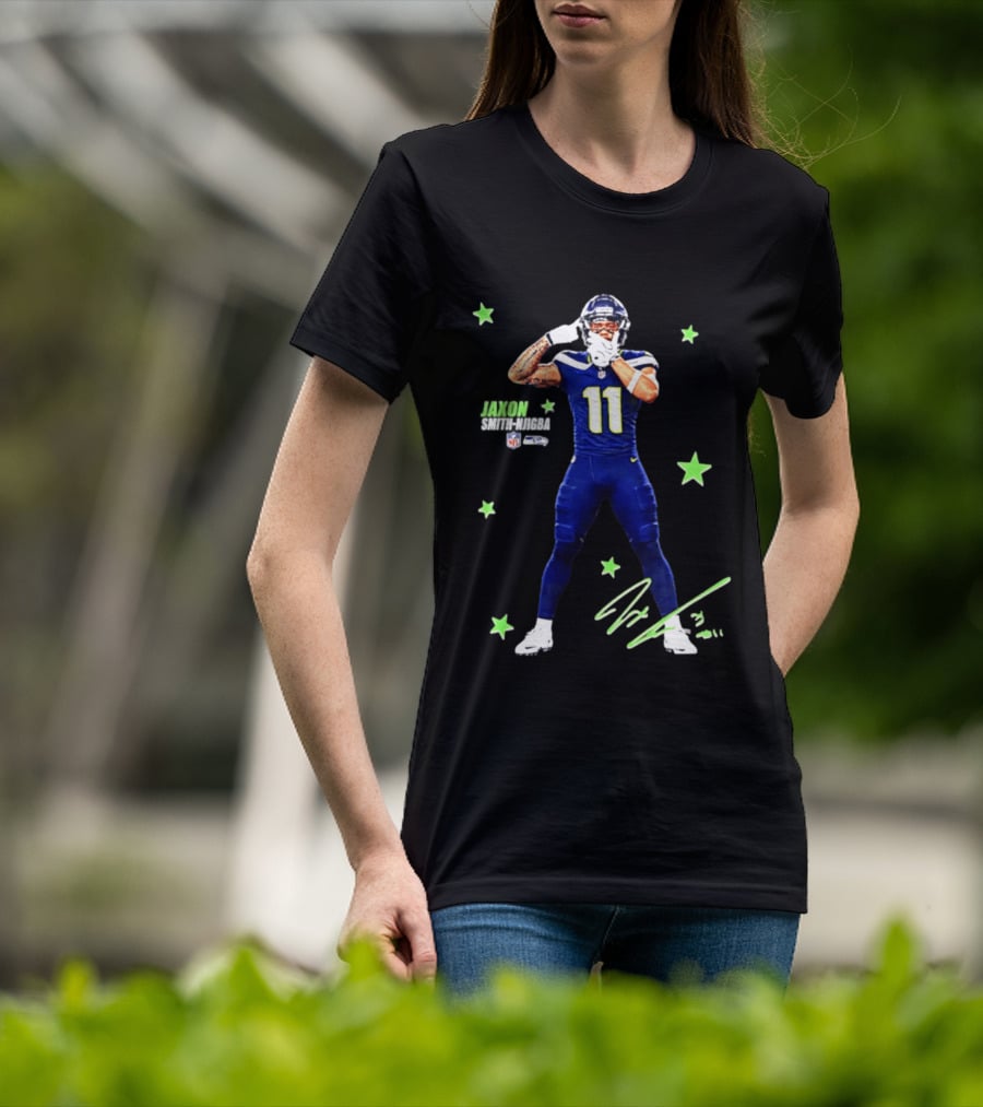 Jaxon Smith Njigba Seattle Seahawks Number 11 NFL Star Player T-Shirt