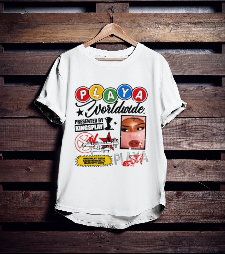 Playa Worldwide Kingsplay Miami Colorful Circles And Urban Street T-Shirt