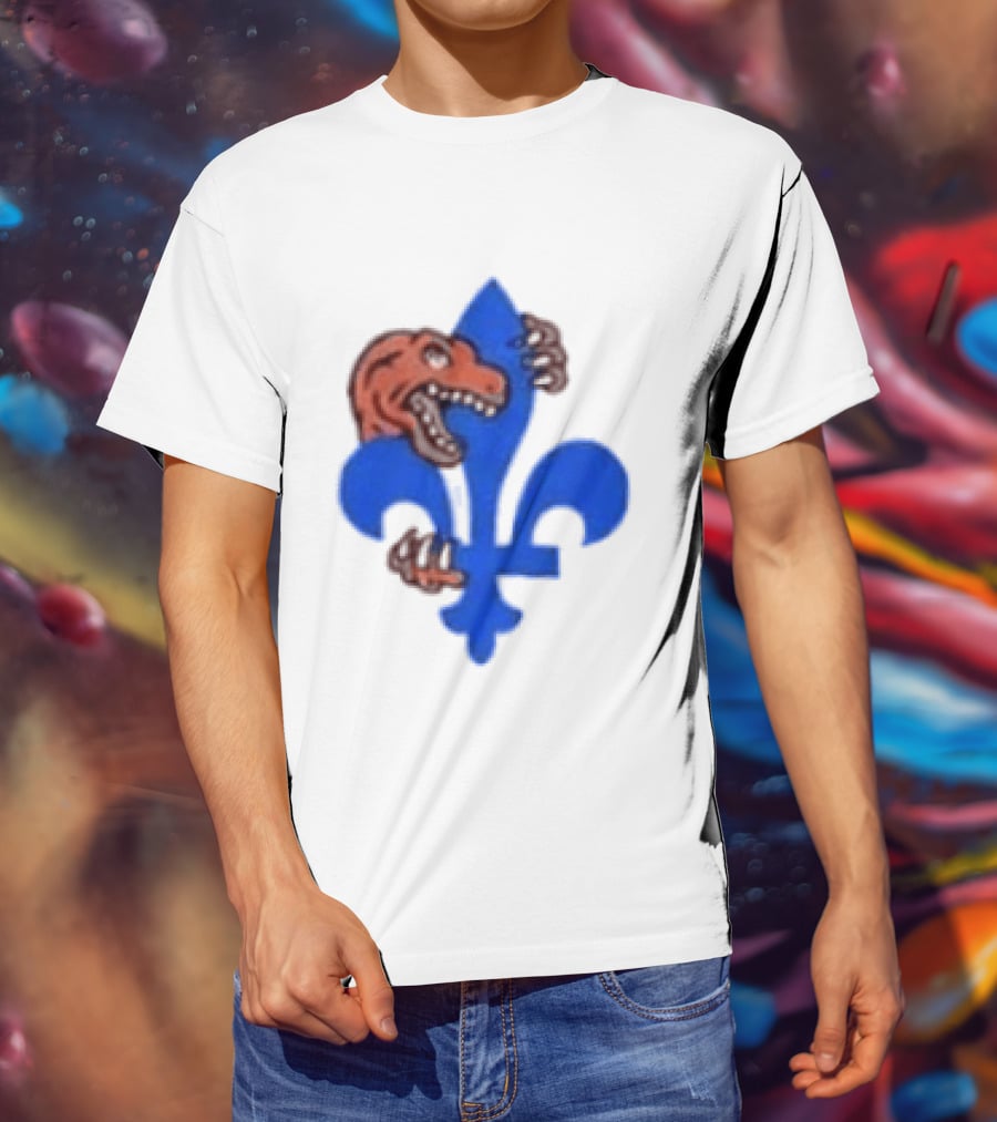 2026 Raptors Quebec Canada Games Fleur De Lis And Dinosaur T-Shirt