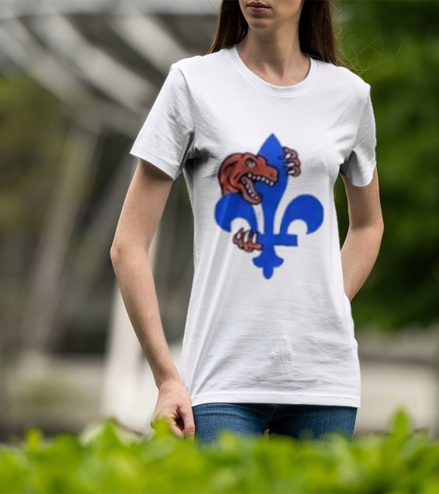 2026 Raptors Quebec Canada Games Fleur De Lis And Dinosaur T-Shirt