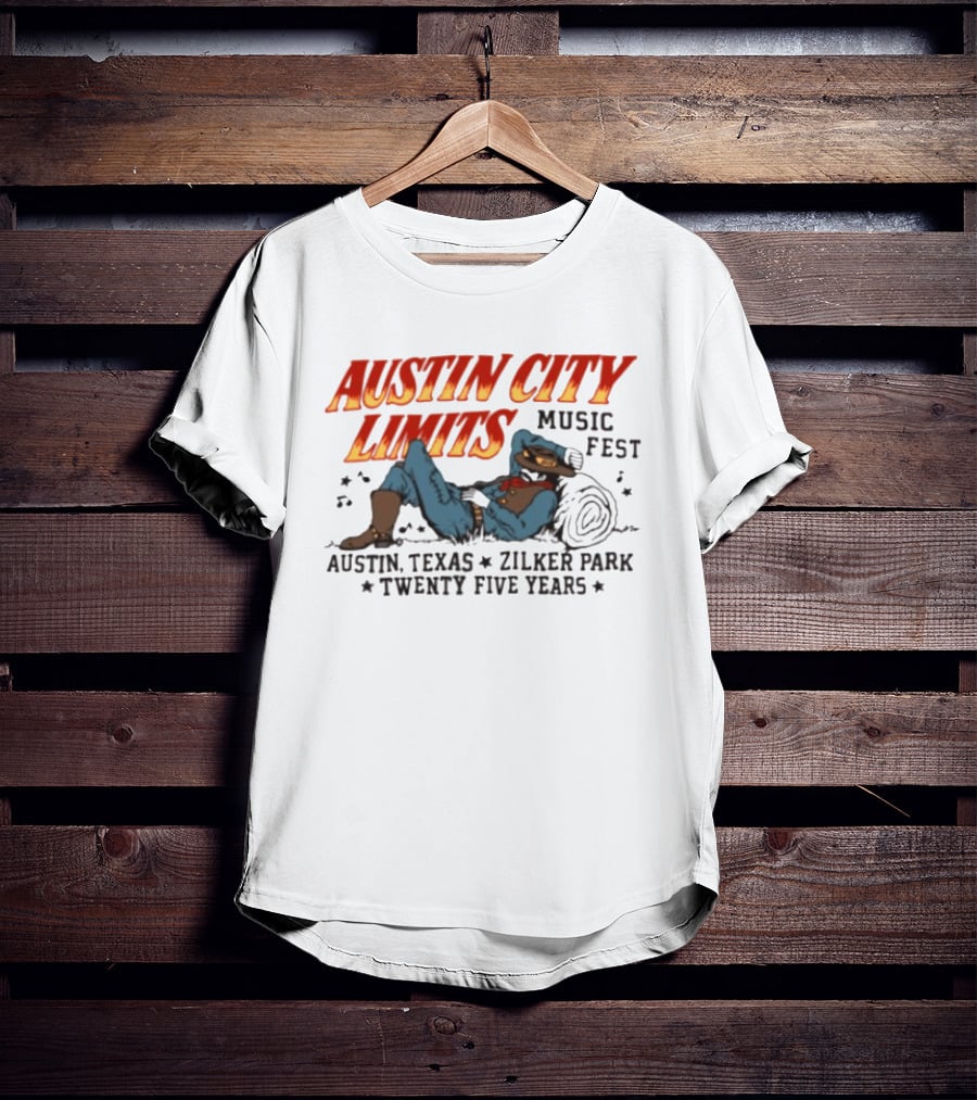 Austin City Limits Music Fest Cowboy Austin Texas Zilker Park Twenty Five Years T-Shirt