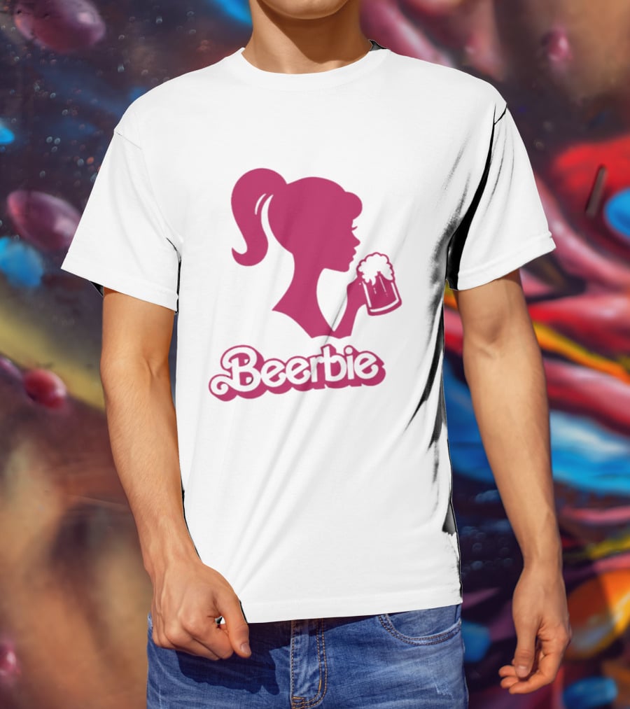 Beerbie Pink Beer Barbie Icon With Beer T-Shirt