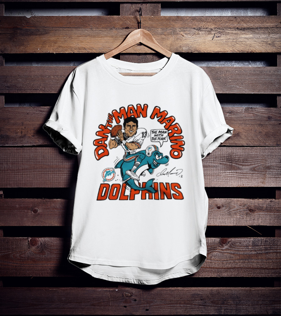 Dan The Man Marino Dolphins Football Caricature T-Shirt