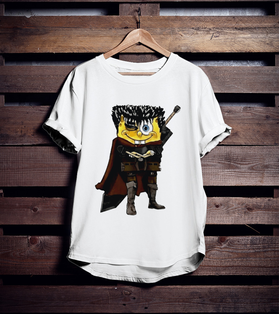 SpongeBob X Berserk Guts Crossover SpongeGuts SquarePants Character Mashup T-Shirt