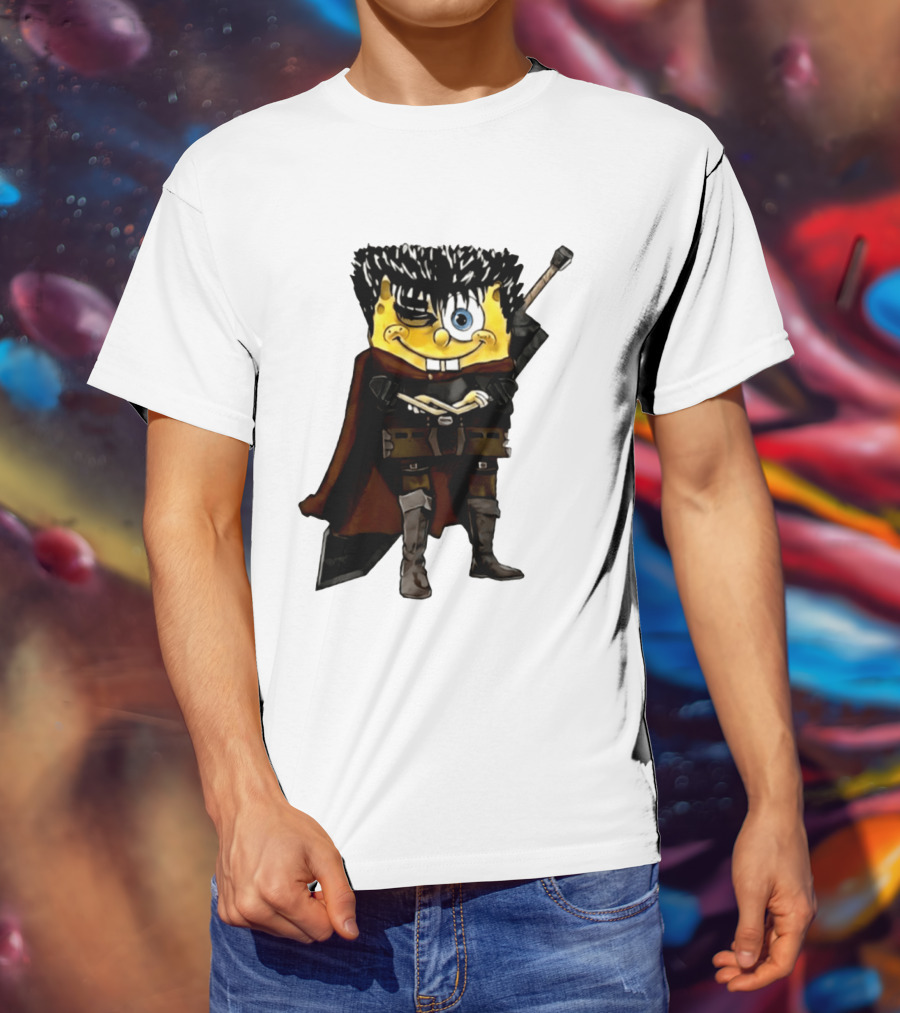 SpongeBob X Berserk Guts Crossover SpongeGuts SquarePants Character Mashup T-Shirt