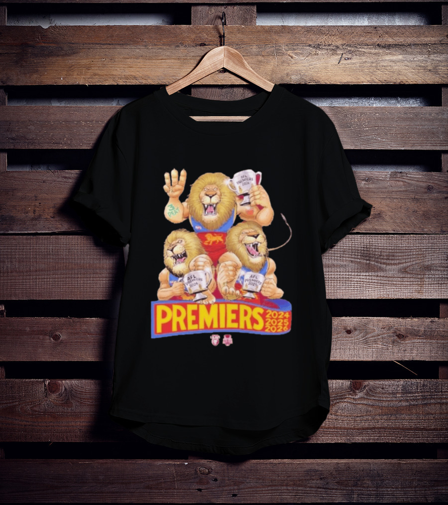 Brisbane Lions AFL Premiers 2024 2025 2026 Mark Knight T-Shirt