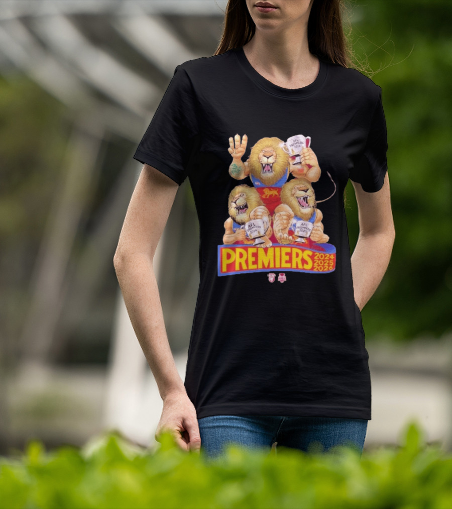 Brisbane Lions AFL Premiers 2024 2025 2026 Mark Knight T-Shirt