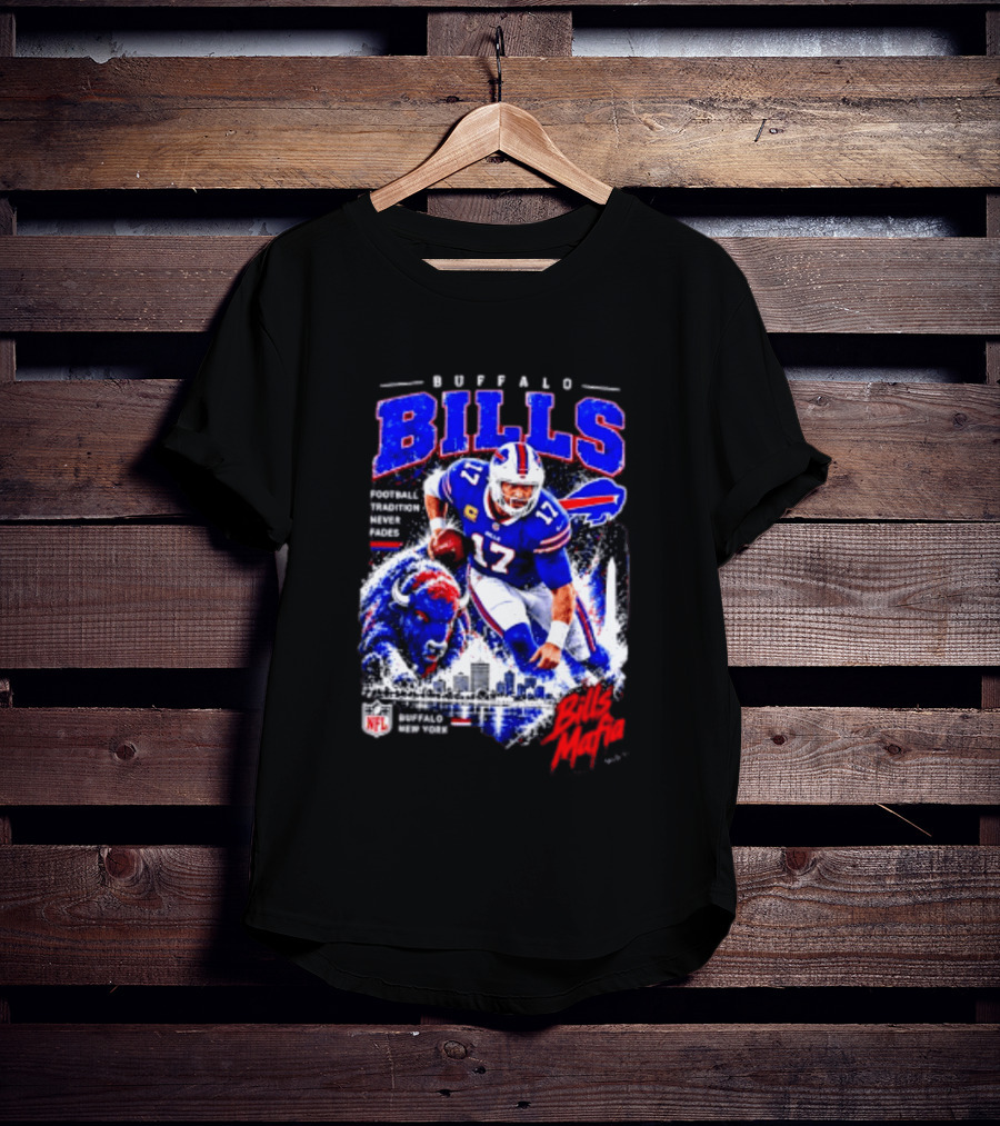 Buffalo Bills Football Tradition Never Fades Bills Mafia NFL Buffalo New York Team Skyline T-Shirt