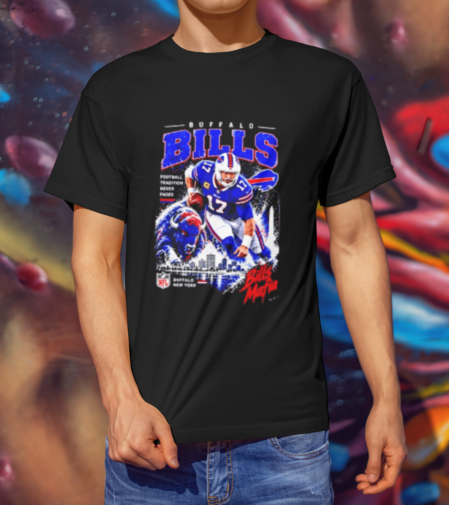 Buffalo Bills Football Tradition Never Fades Bills Mafia NFL Buffalo New York Team Skyline T-Shirt