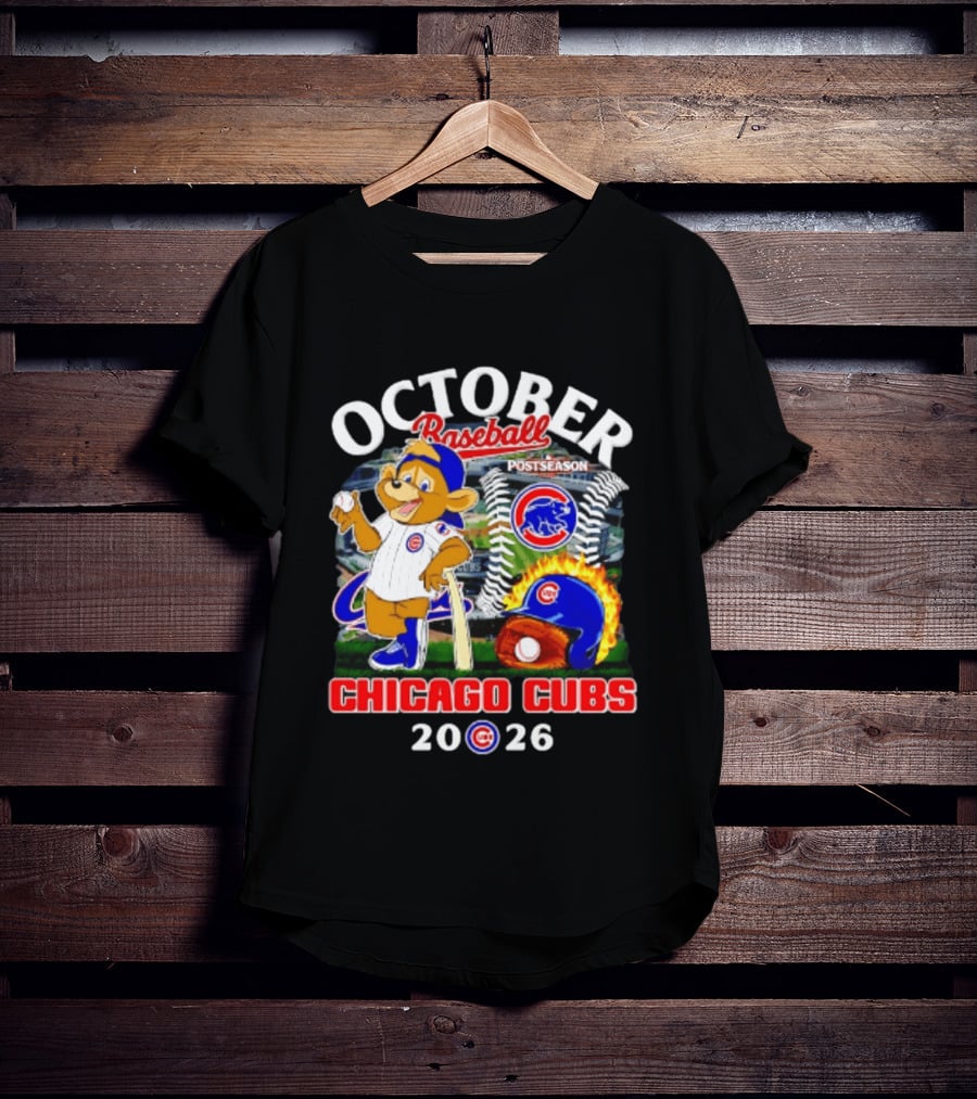 Chicago Cubs October Baseball 2026 MLB Postseason Helmet T-Shirt