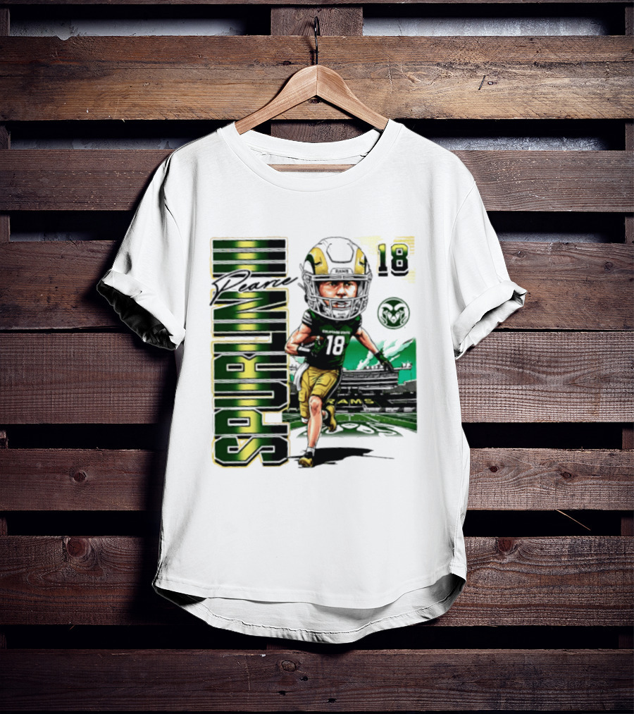 Pearce Spurlin III 18 Colorado State Rams NCAA Football Caricature T-Shirt