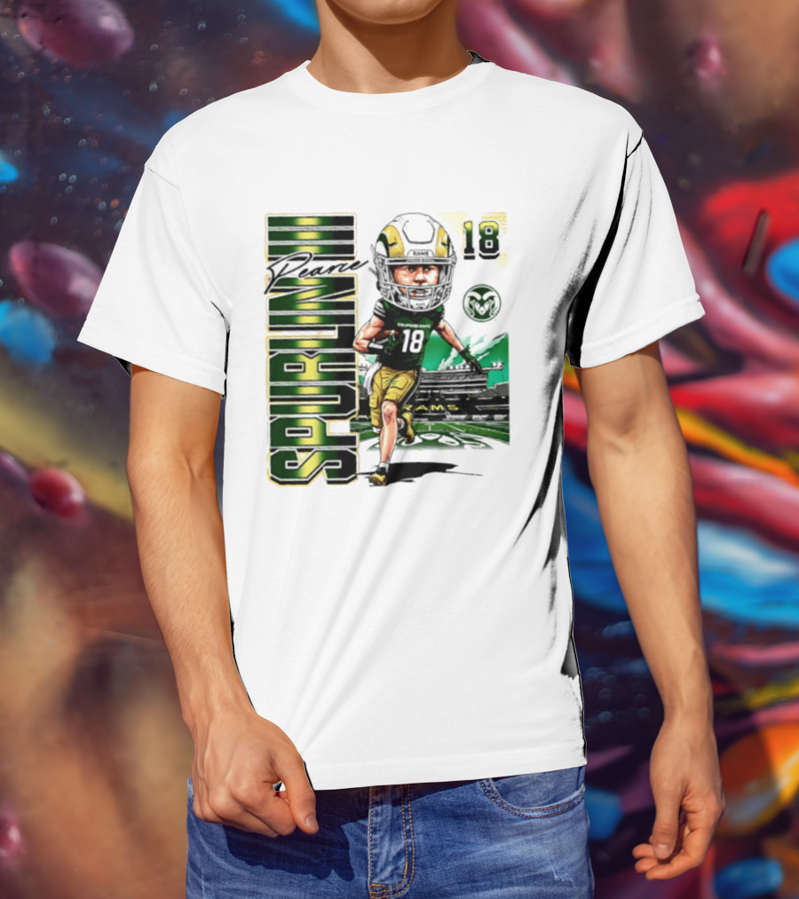 Pearce Spurlin III 18 Colorado State Rams NCAA Football Caricature T-Shirt