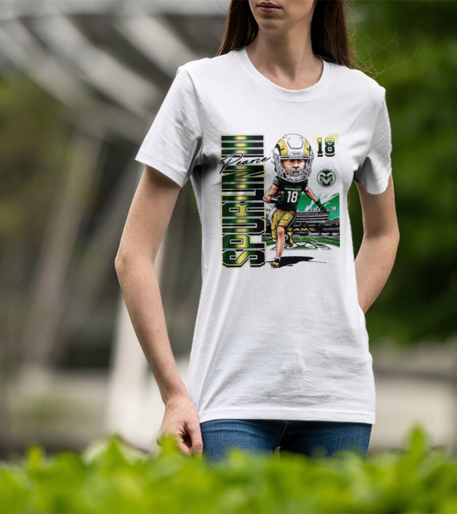 Pearce Spurlin III 18 Colorado State Rams NCAA Football Caricature T-Shirt