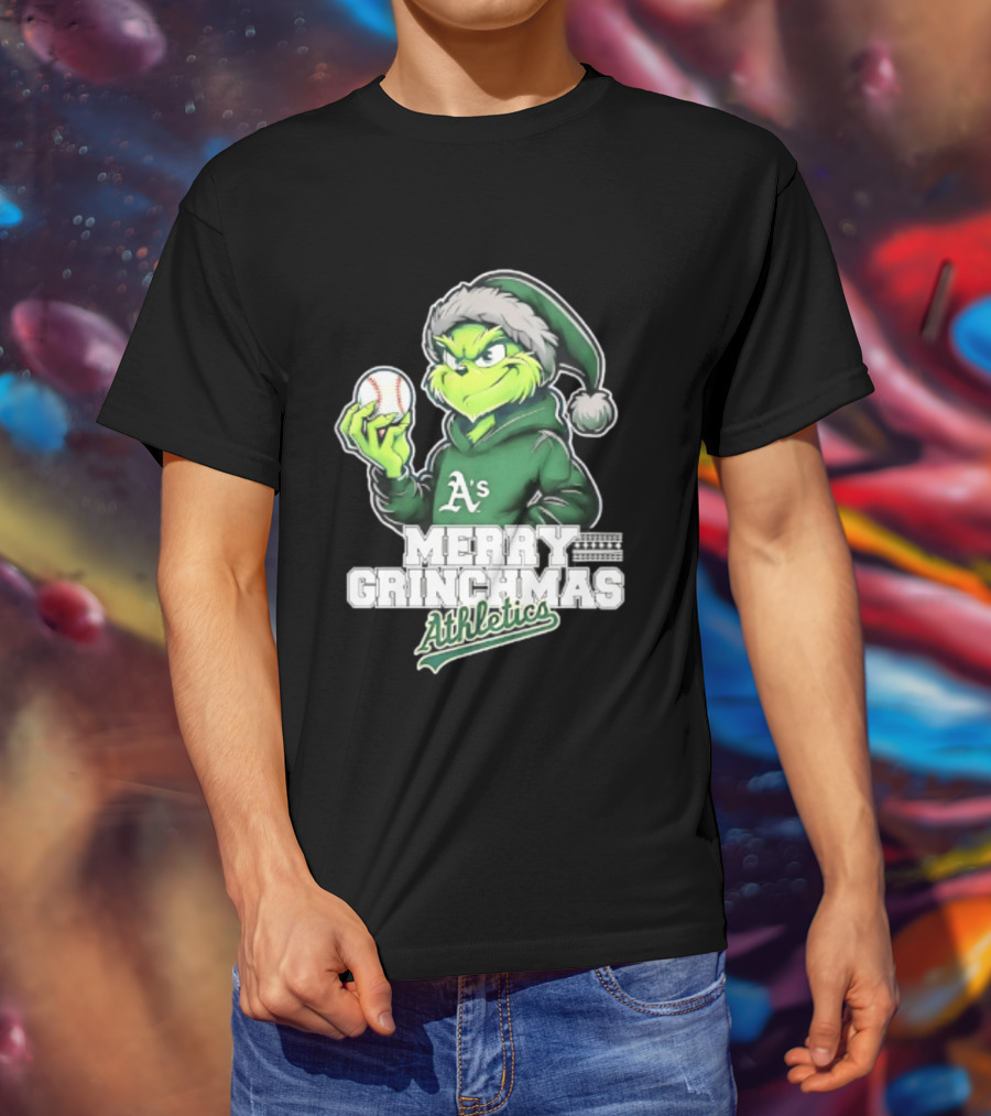 Merry Grinchmas Athletics Baseball Christmas 2026 T-Shirt