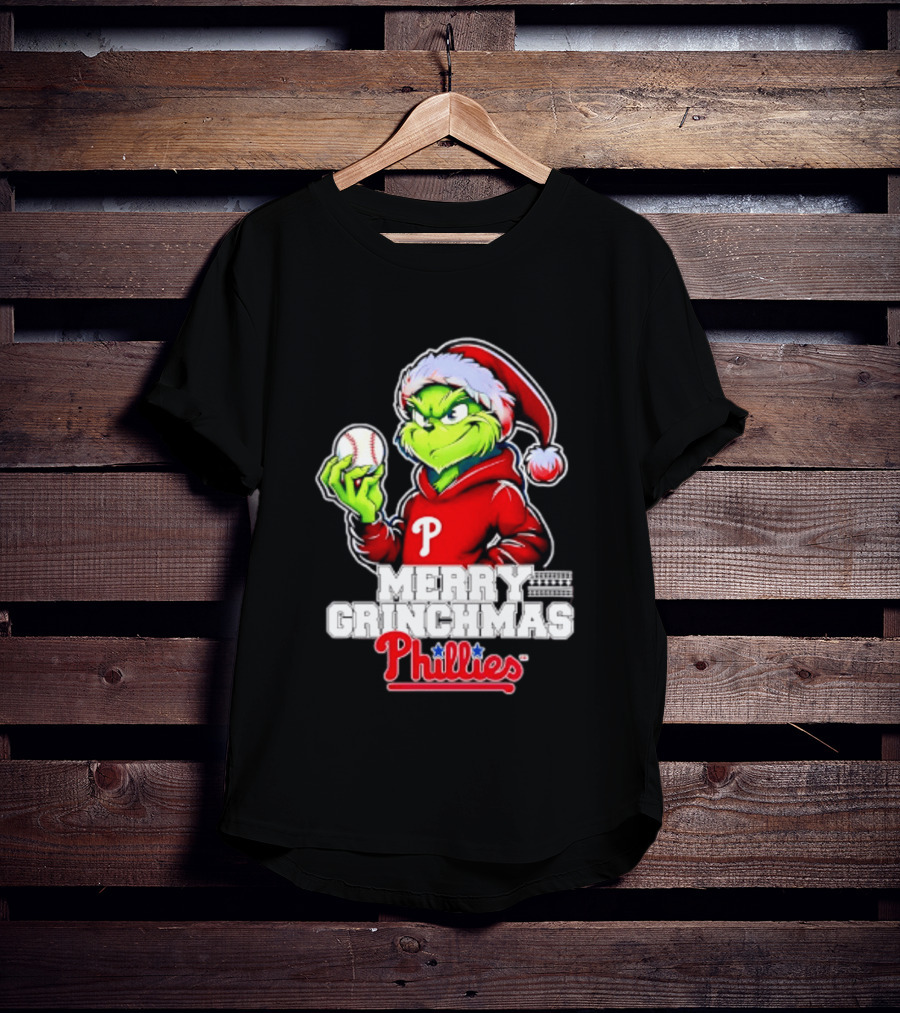 Merry Grinchmas Philadelphia Phillies Baseball Christmas 2026 T-Shirt