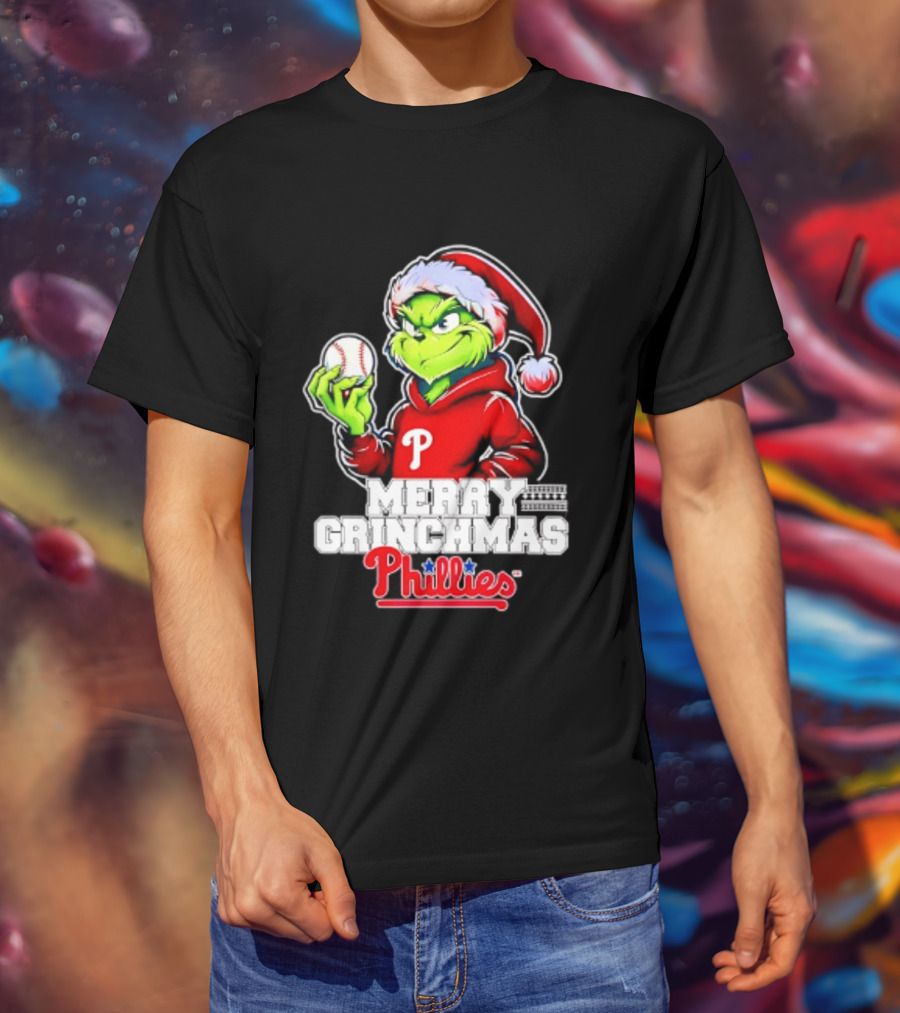 Merry Grinchmas Philadelphia Phillies Baseball Christmas 2026 T-Shirt