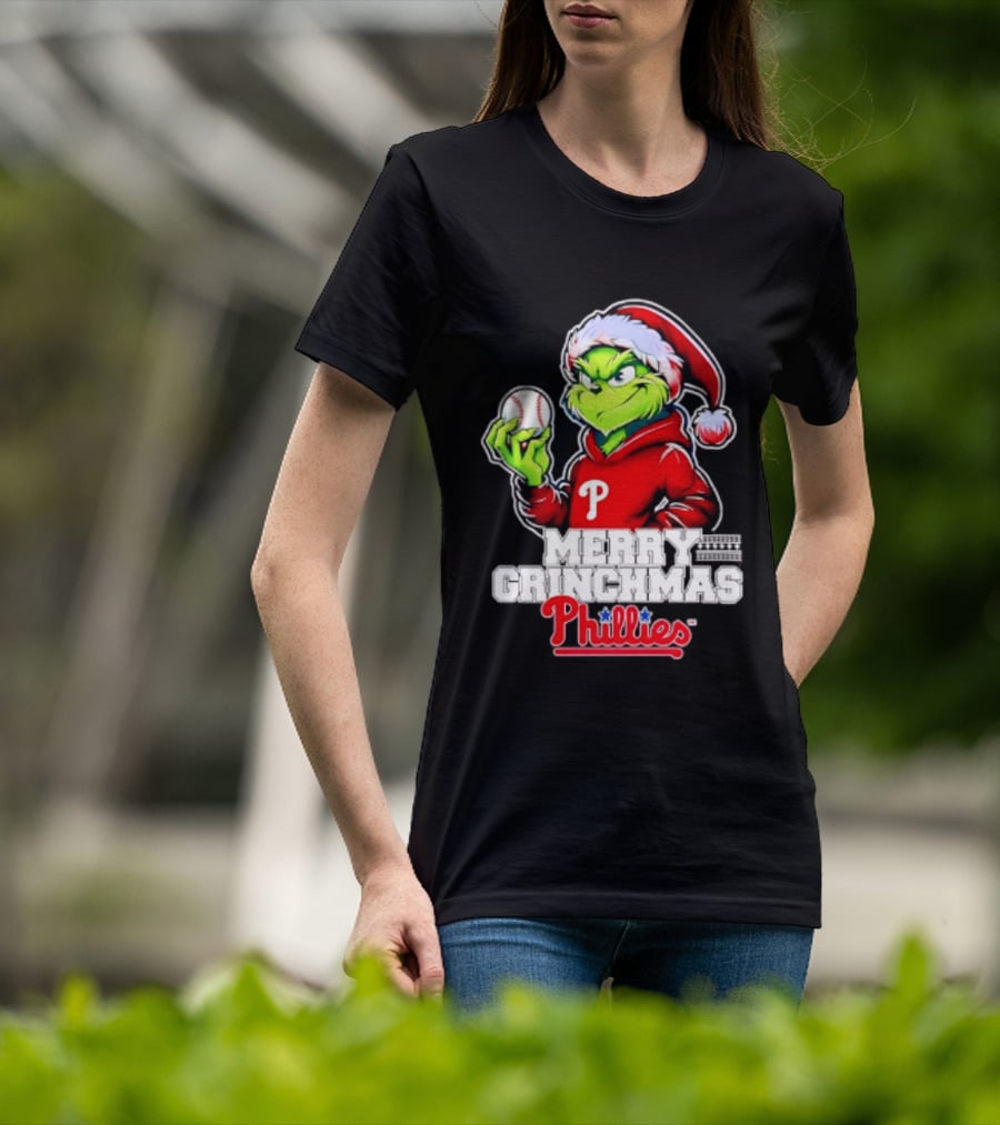 Merry Grinchmas Philadelphia Phillies Baseball Christmas 2026 T-Shirt