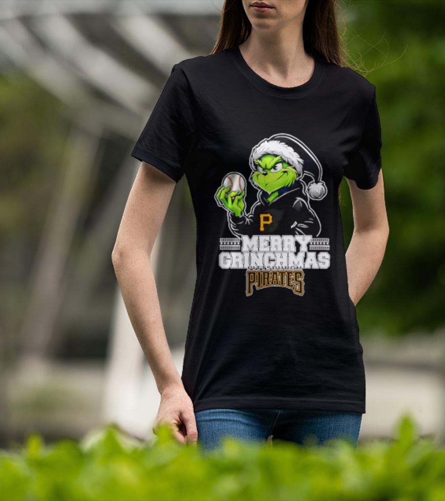 Merry Grinchmas Pittsburgh Pirates Baseball Christmas 2026 T-Shirt