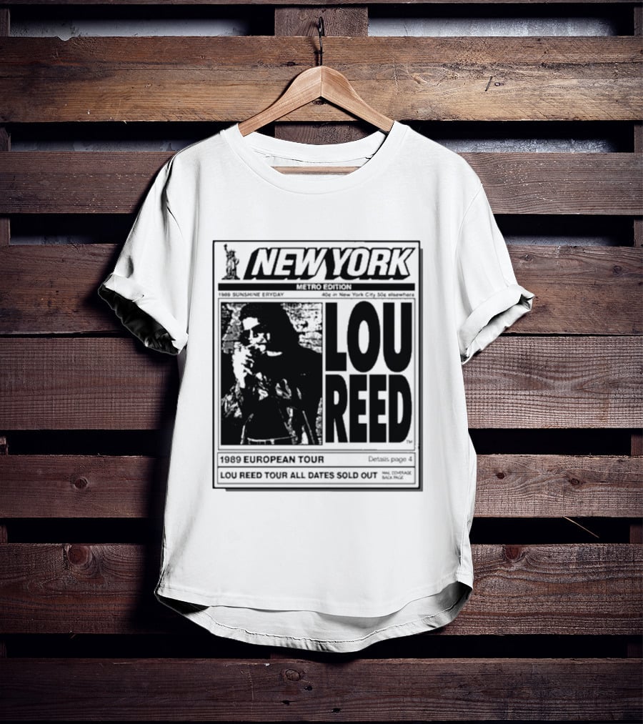 New York Metro Edition Lou Reed 1989 European Tour All Dates Sold Out T-Shirt