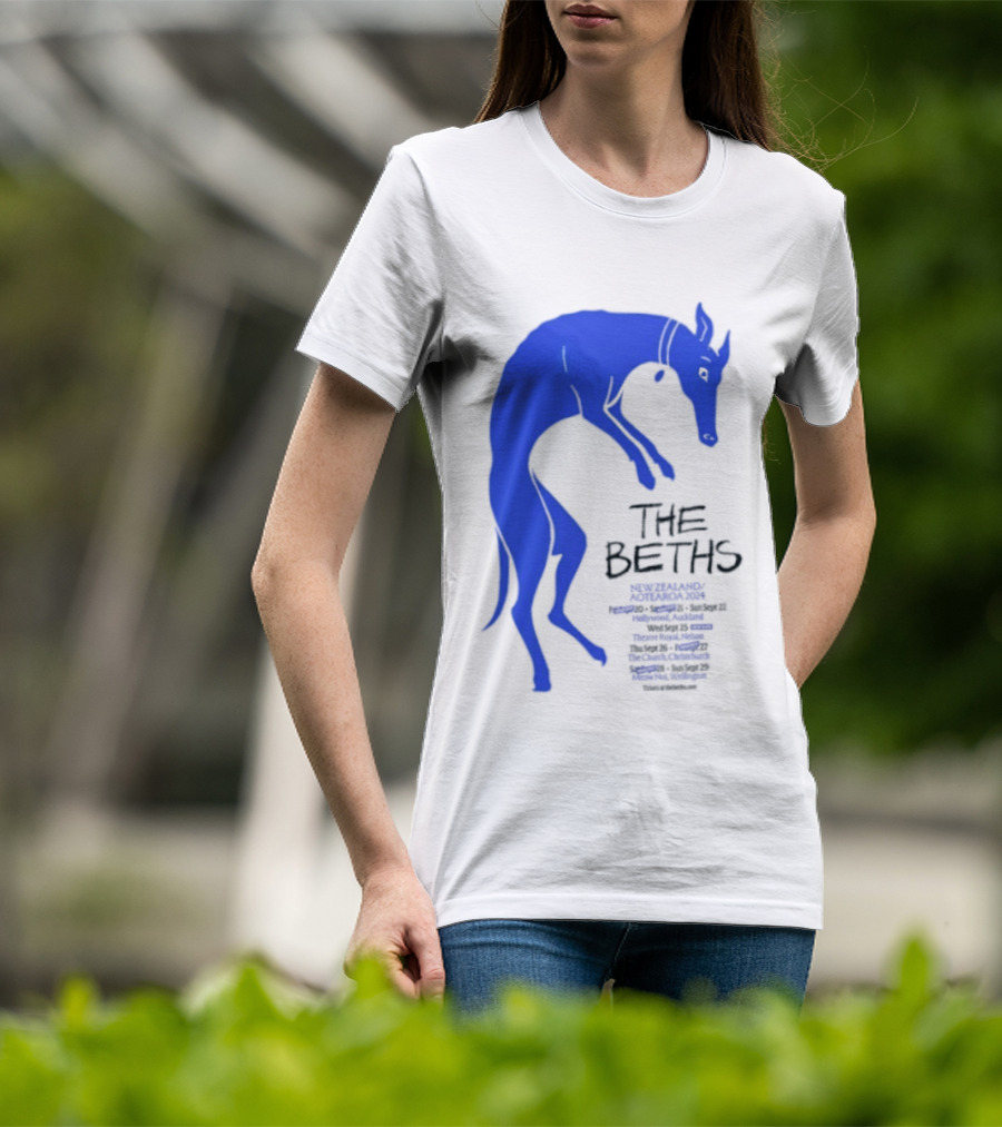 The Beths New Zealand Aotearoa 2024 Tour Blue Jumping Dog T-Shirt
