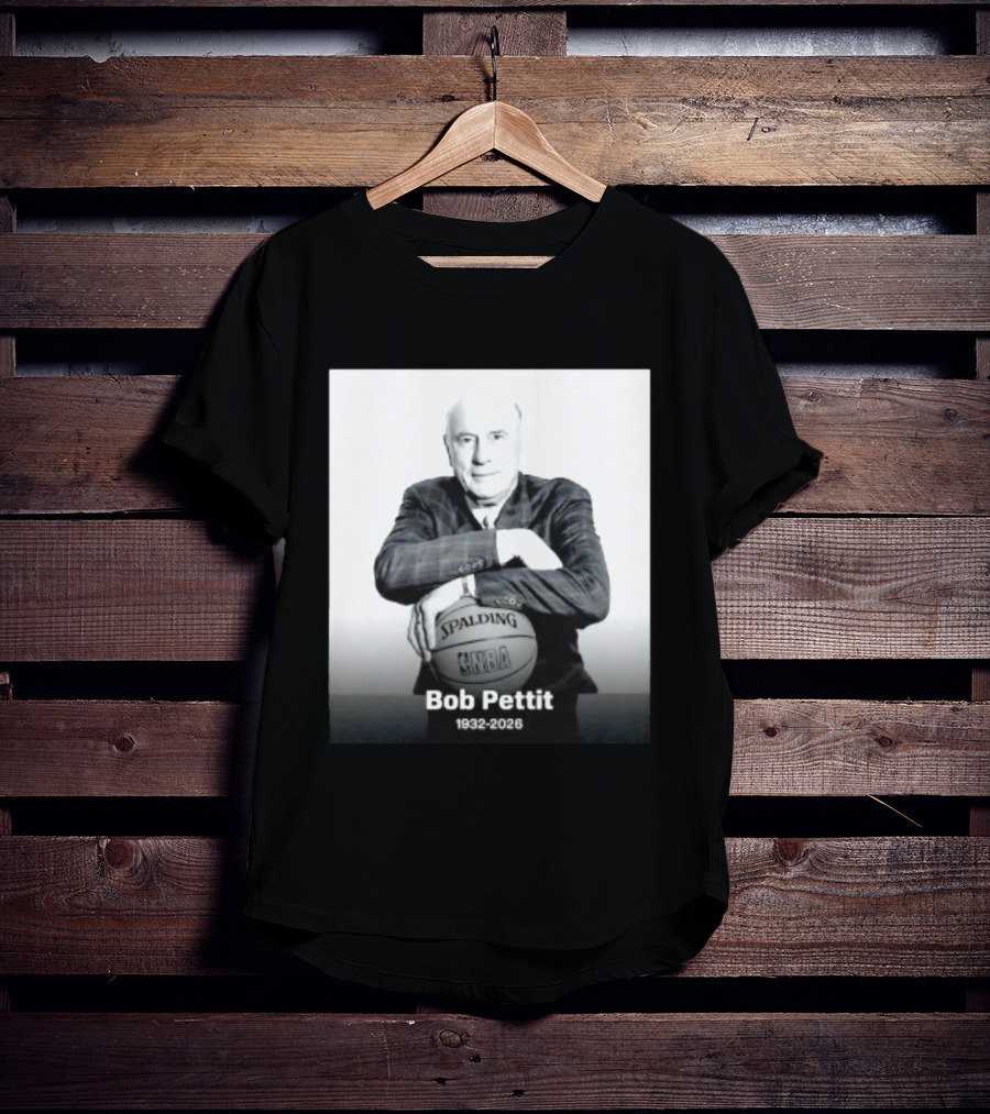 Bob Pettit 1932 2026 Spalding NBA Naismith Hall Of Famer T-Shirt