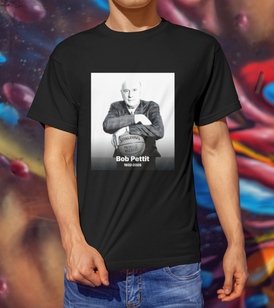 Bob Pettit 1932 2026 Spalding NBA Naismith Hall Of Famer T-Shirt