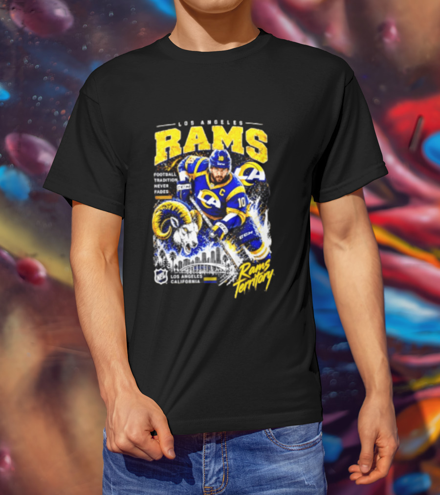Los Angeles Rams Football Tradition Never Fades Rams Territory California NFL Skyline T-Shirt
