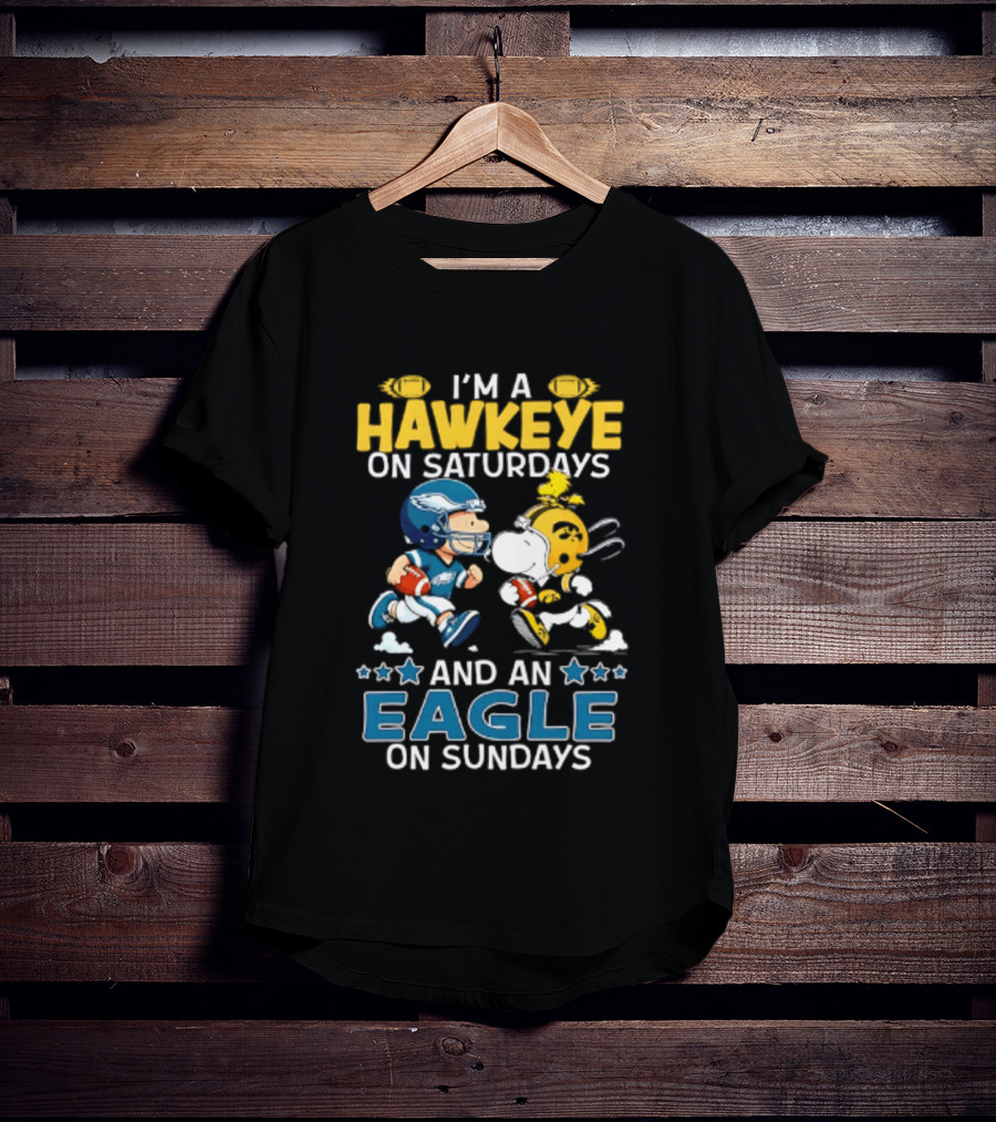 Peanuts I'm A Hawkeye On Saturdays And An Eagle On Sundays T-Shirt