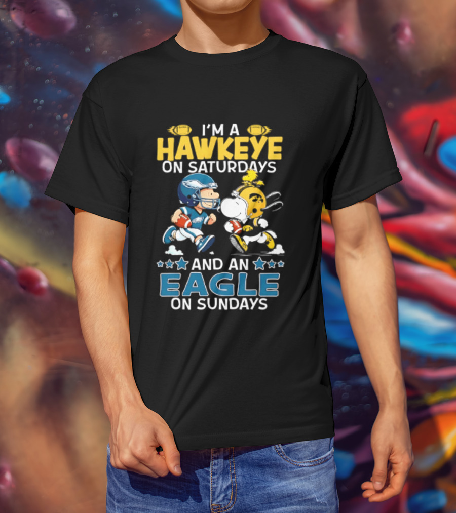 Peanuts I'm A Hawkeye On Saturdays And An Eagle On Sundays T-Shirt
