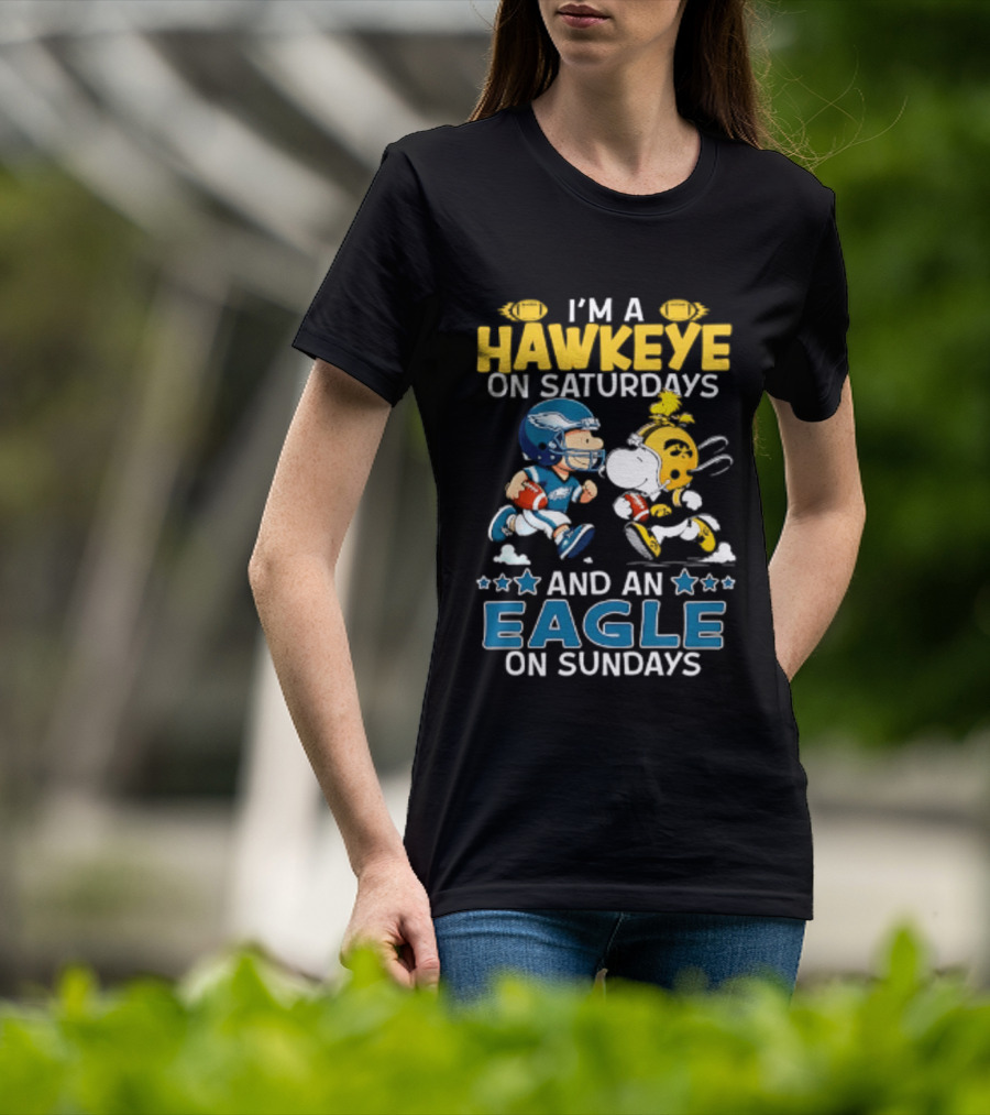 Peanuts I'm A Hawkeye On Saturdays And An Eagle On Sundays T-Shirt