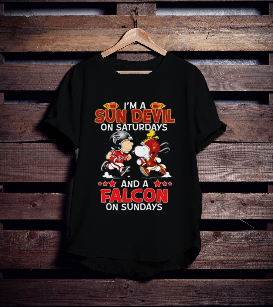 Peanuts Sun Devil On Saturdays Falcons On Sundays T-Shirt