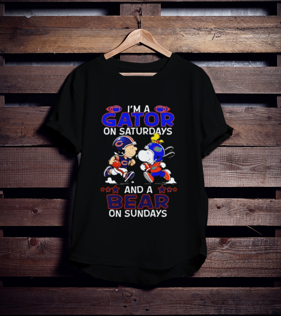 Peanuts I'm A Gator On Saturdays And A Bear On Sundays Football T-Shirt