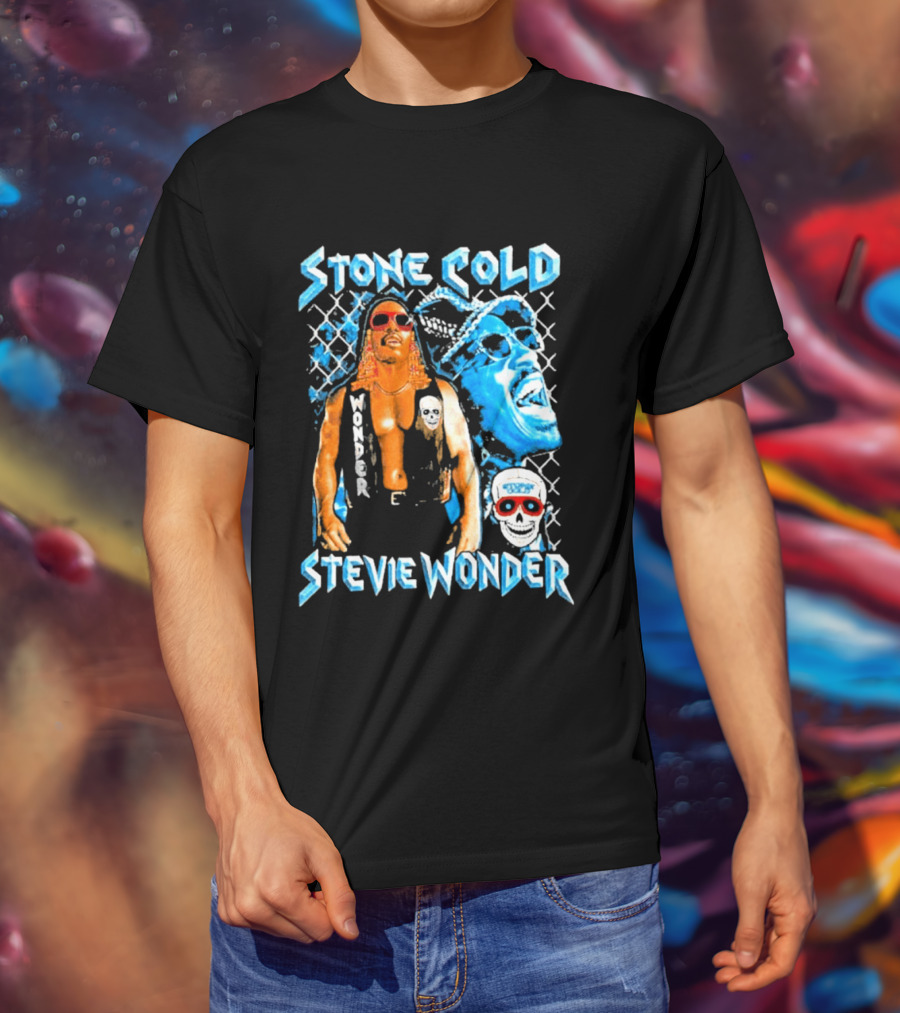 Stone Cold Stevie Wonder Collaboration Red Sunglasses T-Shirt