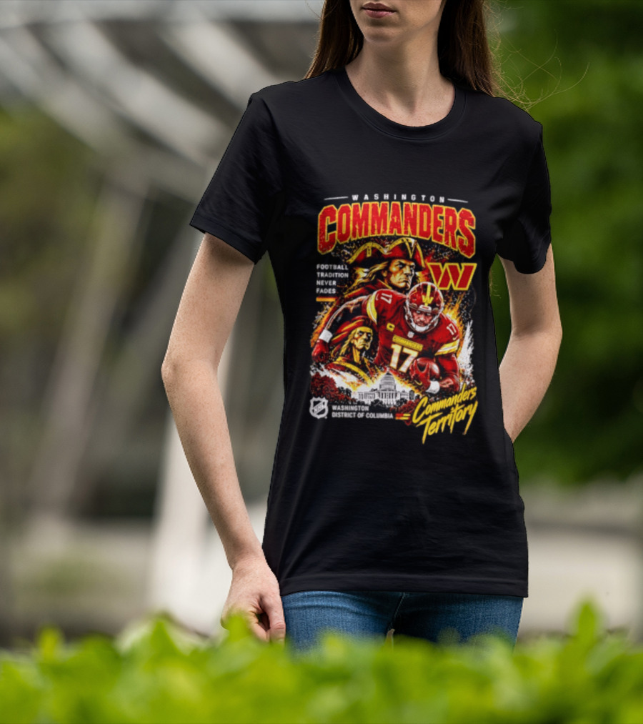 Washington Commanders Football Tradition Never Fades Commanders Territory Washington DC Skyline T-Shirt