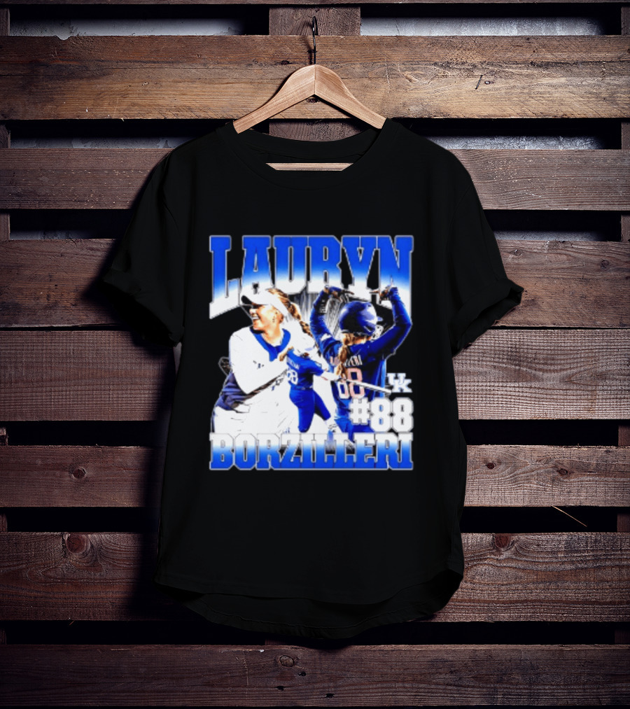 Kentucky Wildcats Lauryn Borzilleri 88 NCAA Softball Player T-Shirt